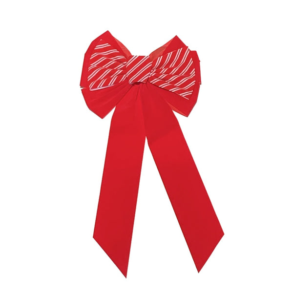 Holiday Trims 6597 Candy Cane Stripe Christmas Bow, Red