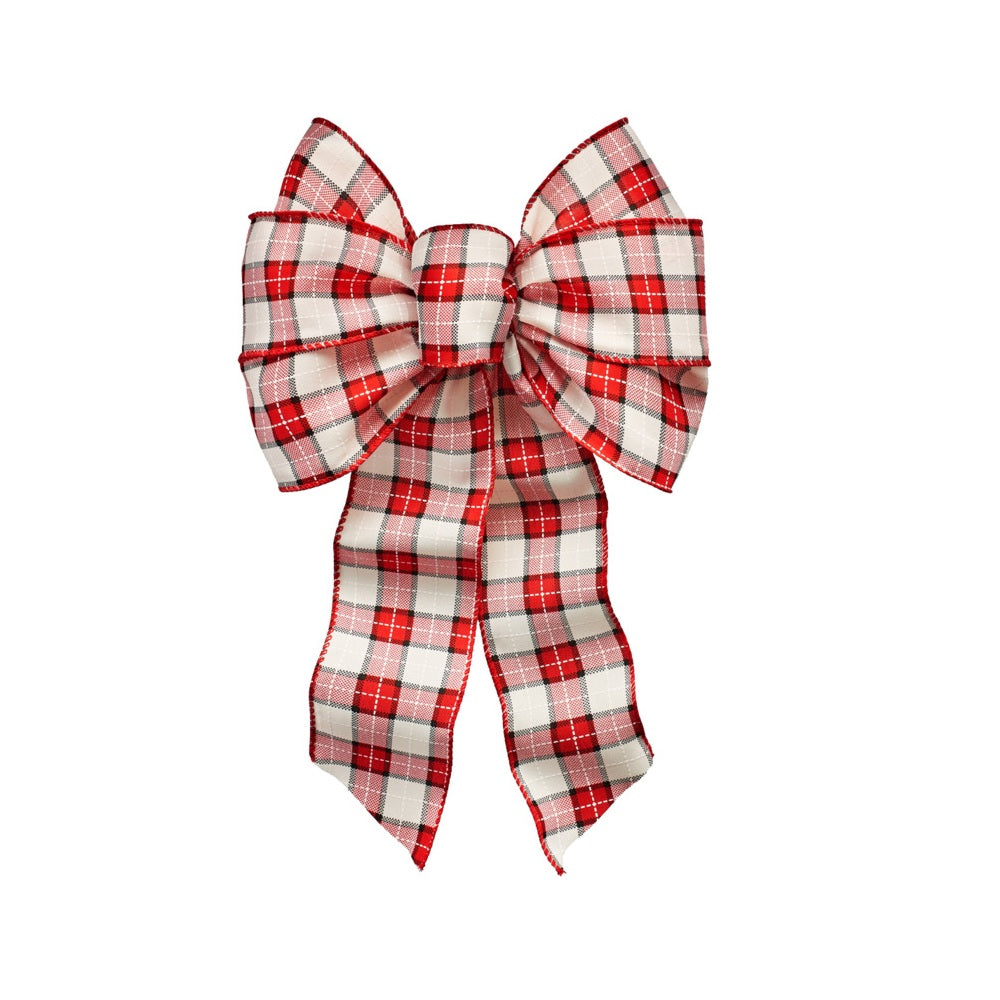 Holiday Trims 6152 Plaid Christmas Bow, 8.5 Inch x 14 Inch, Fabric
