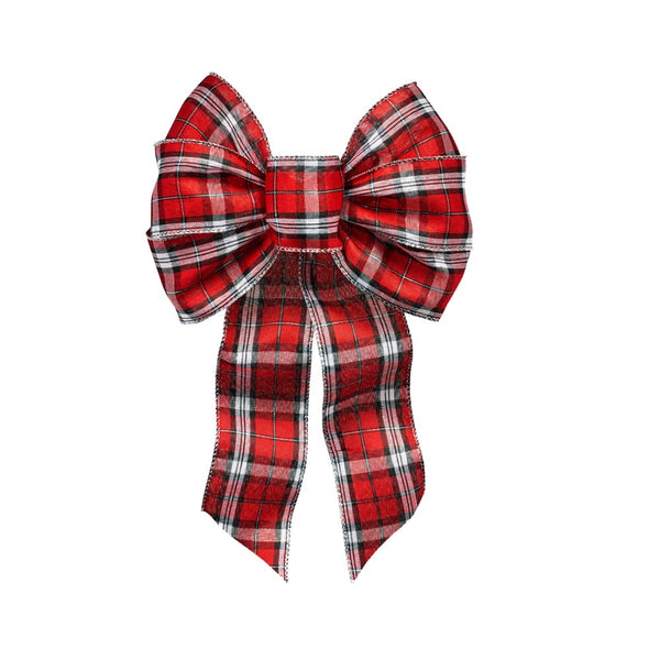 Holiday Trims 6153 Plaid Christmas Bow, 8.5 Inch x 14 Inch, Fabric