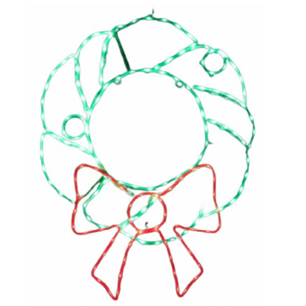 Holiday Wonderland FCB-XM-OX0046 LED Tape Light Christmas Wreath, 36 Inch