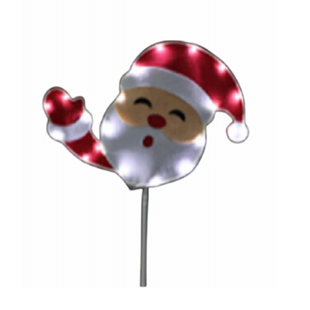 Holiday Wonderland FCB-XM-OX0052 Santa Face Christmas Pathway Stake, 32 Inch