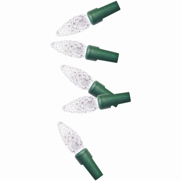 Holiday Wonderland PS100C6PW Christmas Pro-Series C6 Faceted String Lights, 100 Lights