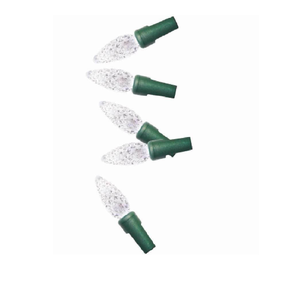 Holiday Wonderland PS200C6PW Pro-series Christmas Faceted C6 Lights, Pure White