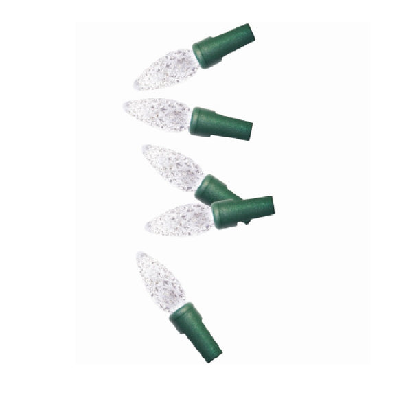 Holiday Wonderland PS200C6PW Pro-series Christmas Faceted C6 Lights, Pure White