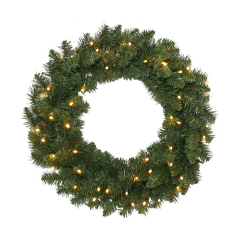 Holiday Wonderland 277-W713024C025 PVC Artificial Christmas Wreath, Green