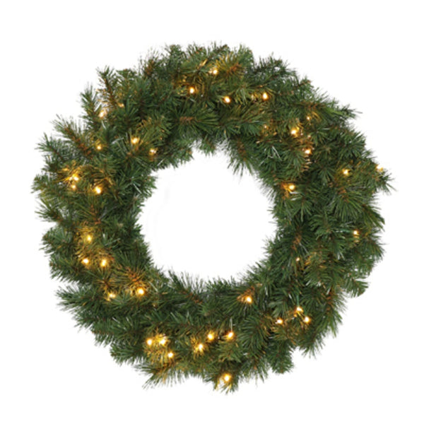 Holiday Wonderland 2770W8208-24LW3K05JB Artificial Christmas Wreath, Green
