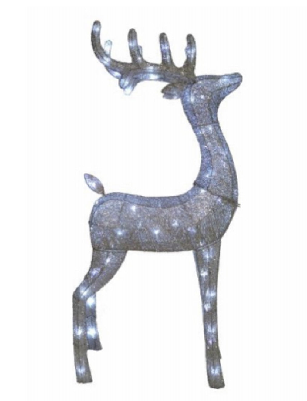 Holiday Wonderland 315-YD1589L Christmas Silver Glitter Mesh Standing Deer
