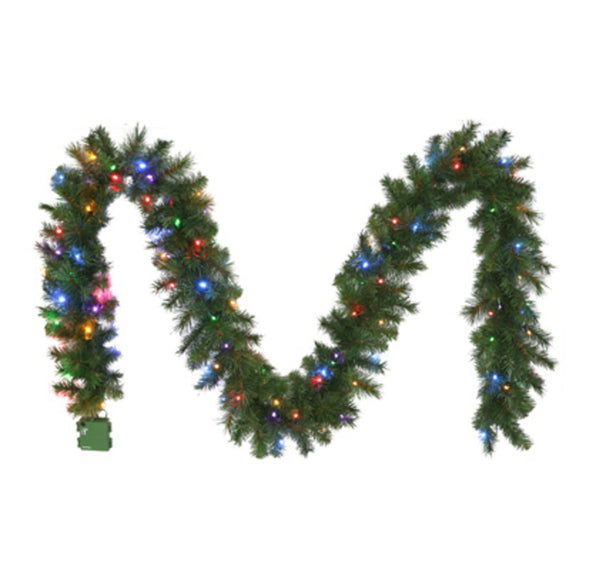 Holiday Wonderland 277-G8208-9/10LM3K1-JB Christmas Garland, Multi Color