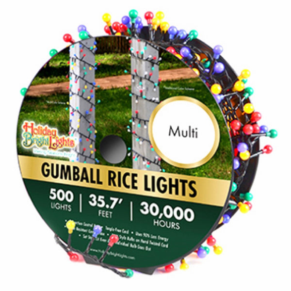 Holiday bright lights LED-GMBR500-GMU Gumball Rice Light Set, 500 Light