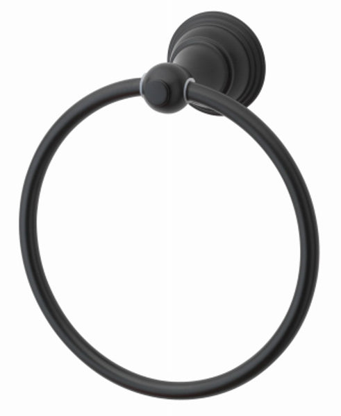 HomePointe 109721 Vintage Towel Ring, Matte Black