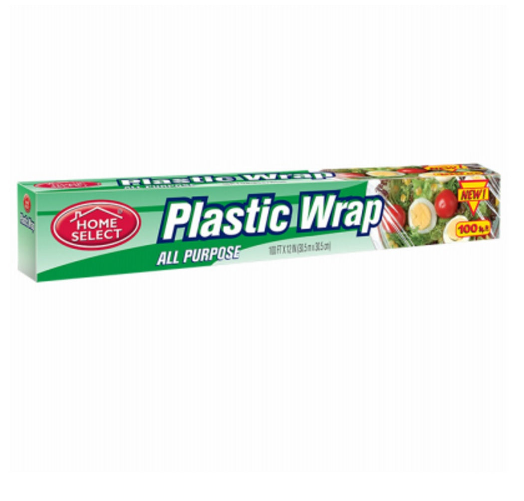 Home Select 6091-12 Clear Plastic Wrap, 100 Feet x 12 Inch