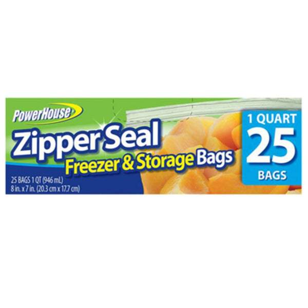 Home Select 6077-24 Zipper Seal Freezer & Storage Bags, 8 Inch x 7 Inch
