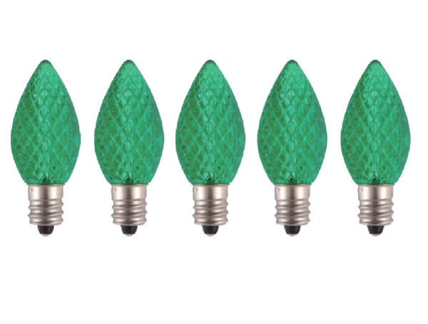 Hometown Holidays 24775 C7 LED Christmas Light Bulb, Green
