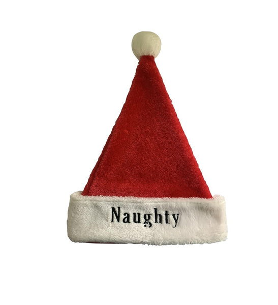 Hometown Holidays 28703 Naughty/Nice Christmas Santa Hat, Red/White