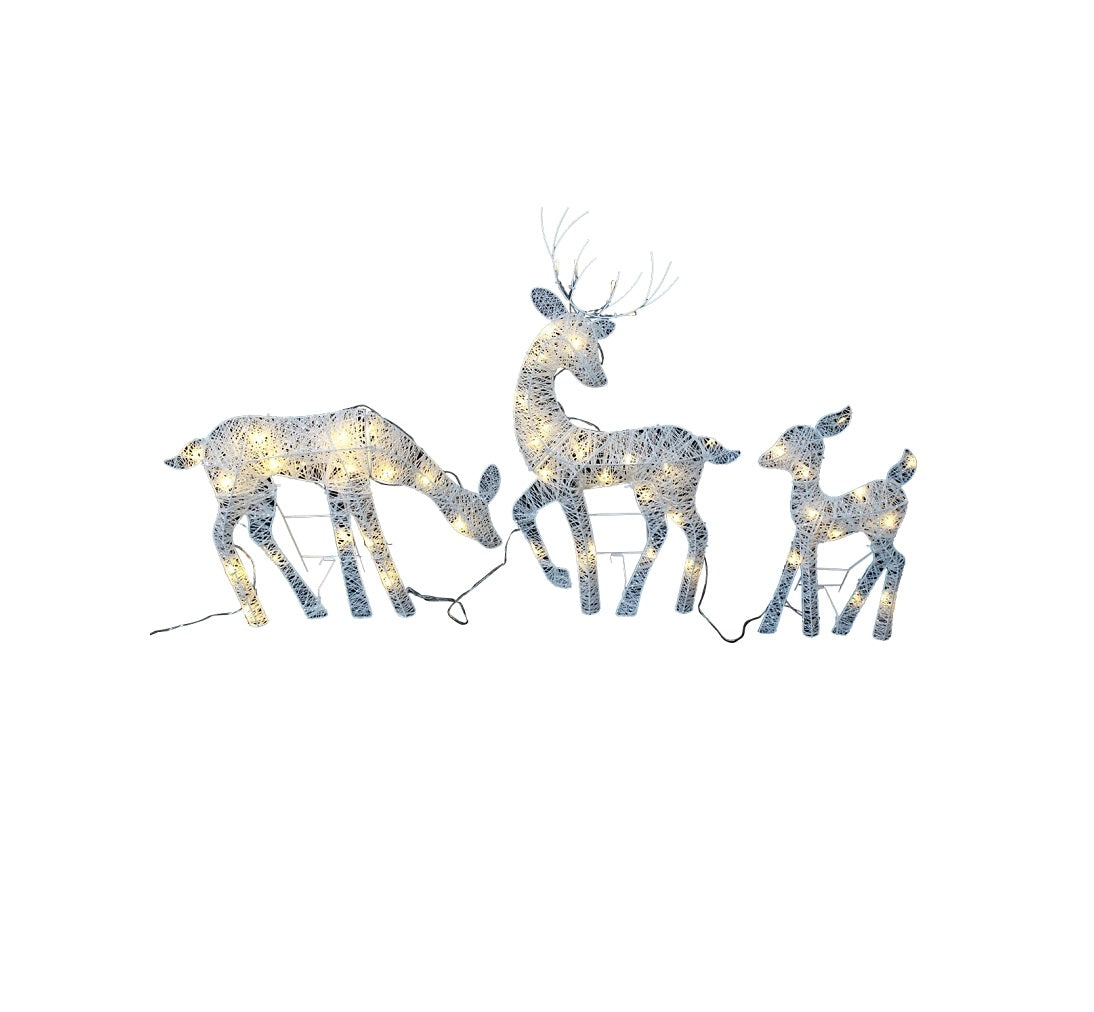 Hometown Holidays 56701 Pre-Lit 2D Deer Family, White