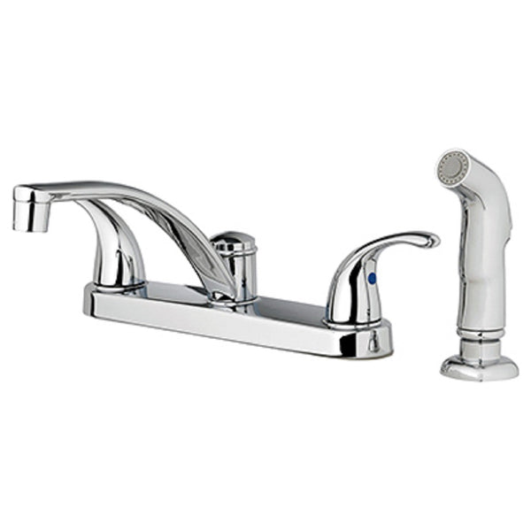 Homewerks 810NC-F5001 2 Decorative Lever Handle Kitchen Faucet, Chrome Finish