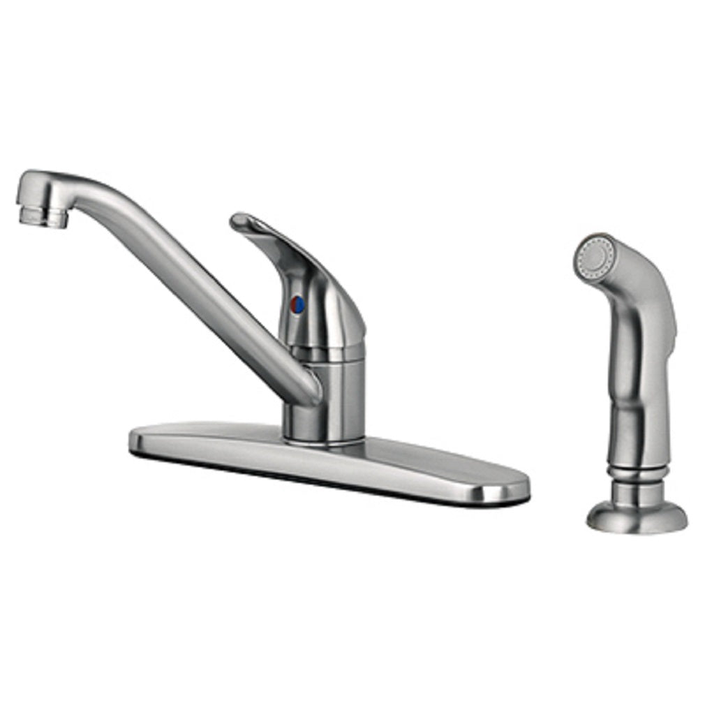 Homewerks 67210-2504 Single Lever Handle Kitchen Faucet, Brushed Nickel