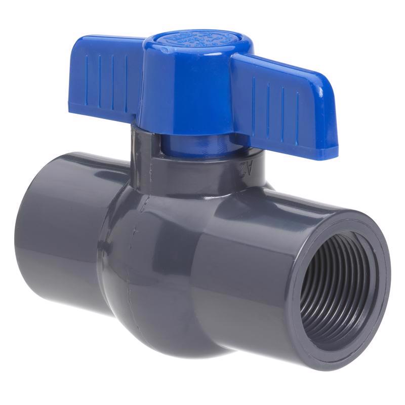 Homewerks VBVP80B4 Ball Valve, PVC, Gray/Blue, 3/4 inch