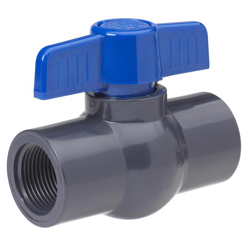 Homewerks VBVP80B4 Ball Valve, PVC, Gray/Blue, 3/4 inch