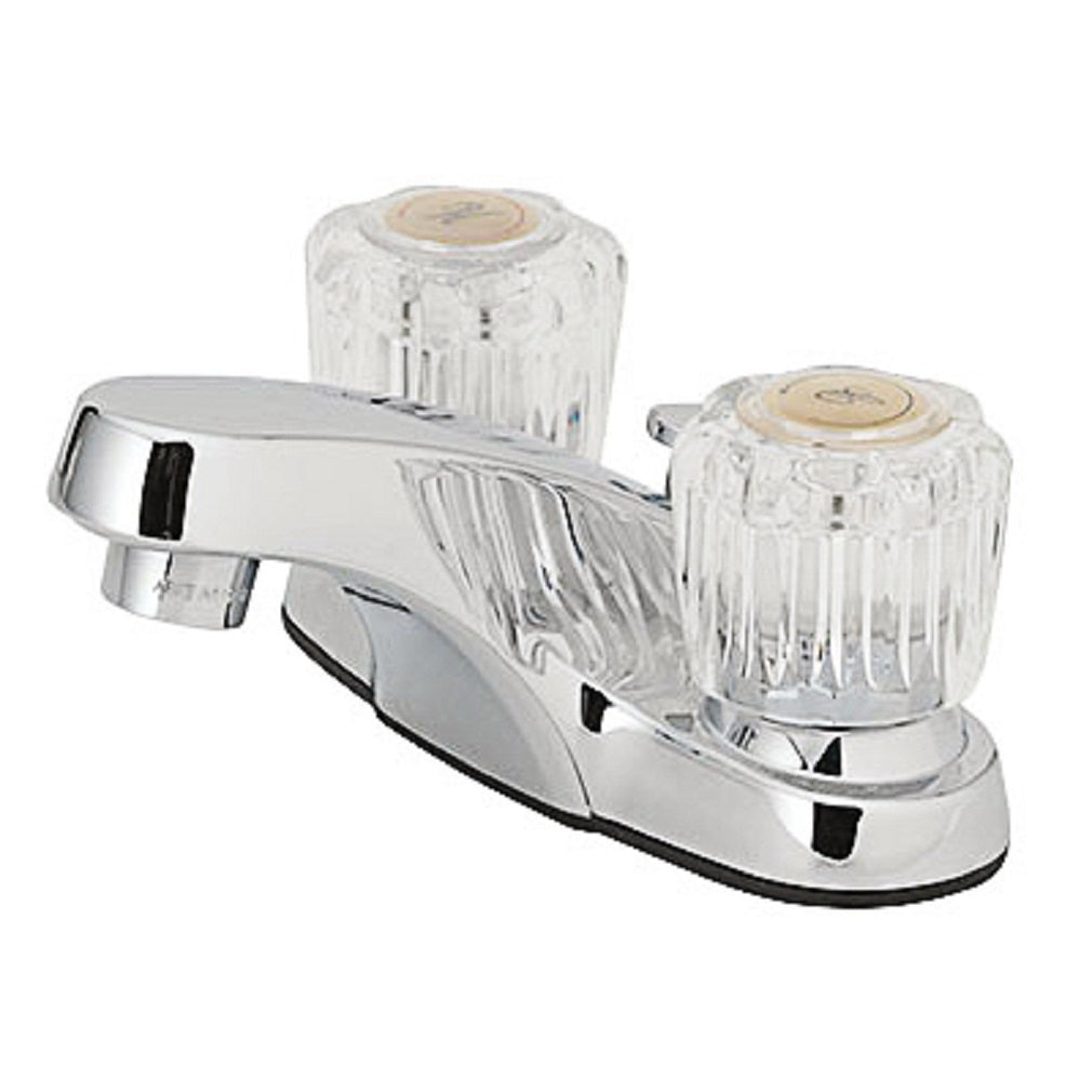 Homewerks 67090W-6201 2 Acrylic Handle Lavatory Faucet, Basic Chrome
