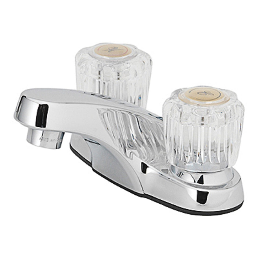 Homewerks 67090W-5001 2 Acrylic Handles Lavatory Faucet, Basic Chrome