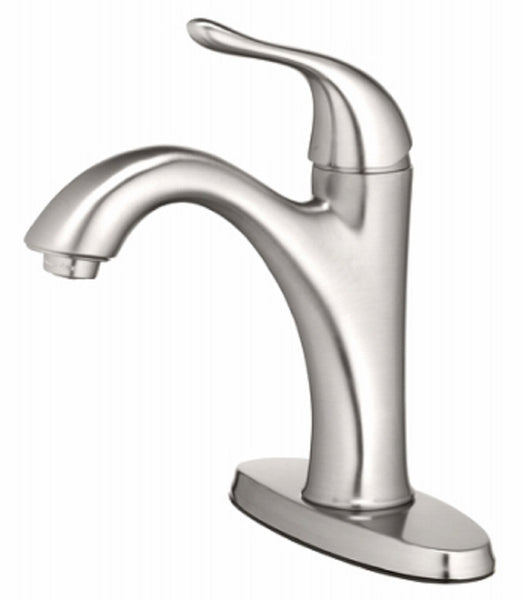 Homewerks 67510W-6104 Single Lever Handle Lavatory Faucet, Brushed Nickel Finish