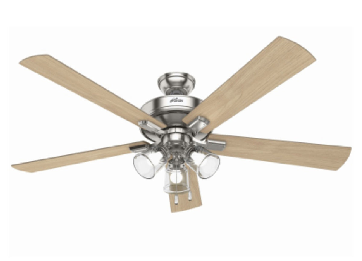 Hunter Fan 51097 Crestfield Ceiling Fan with LED Lights, Brushed Nickel