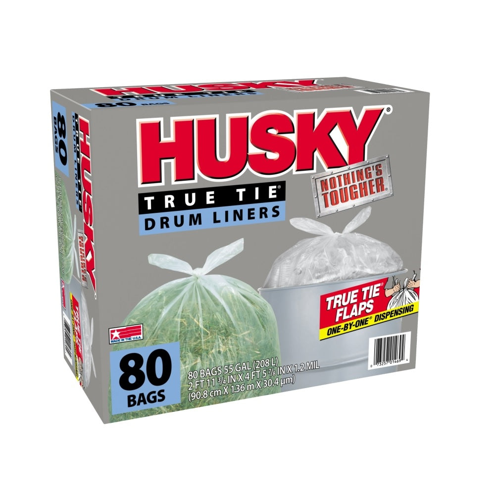 Husky HK55WC080C Trash Bag, 55 Gallon Capacity