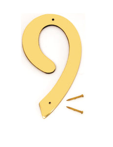 Hy-Ko BR-40/9 House Address Number 9 Sign, 4", Solid Brass