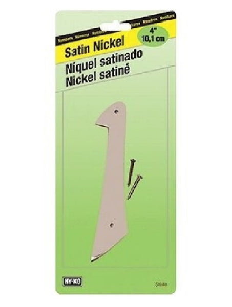 Hy-Ko SN-40/1 House Number 1 Sign, Satin Nickel, 4 Inch