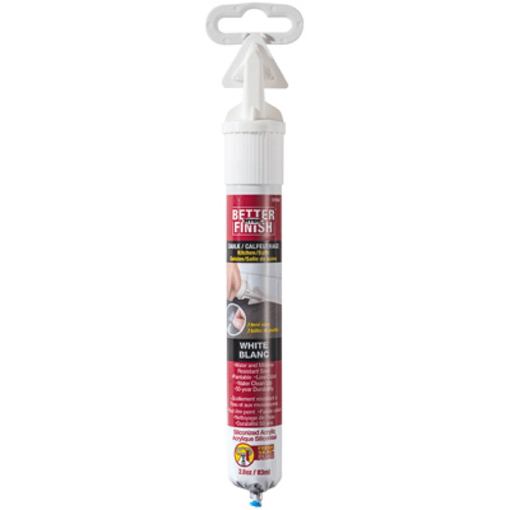 Hyde 09968 Siliconized Acrylic Caulk For Kitchen & Bath, White, 2.8 OZ