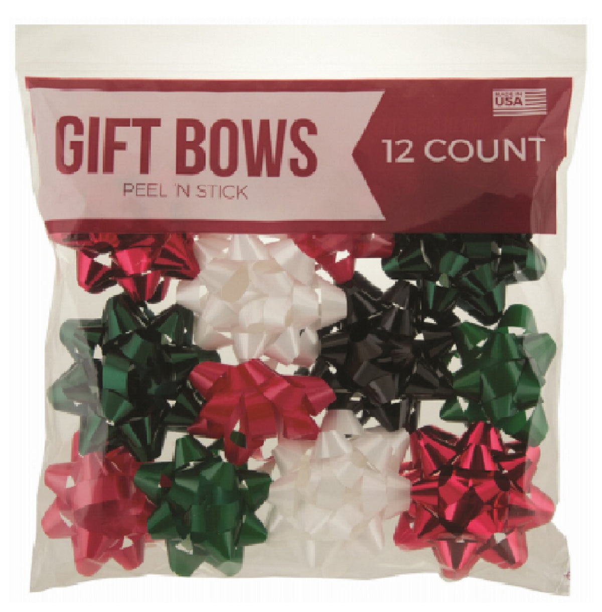 IG Design 14402898-BG12 Christmas Bow Bag, 12 Count