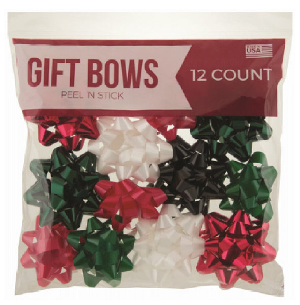 IG Design 14402898-BG12 Christmas Bow Bag, 12 Count