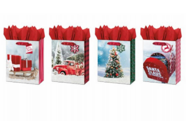 IG Design IG133555 Christmas Real Photo Theme Gift Bag, Medium