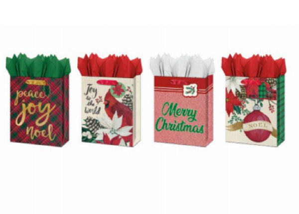 IG Design IG133551 Christmas Traditional Theme Gift Bag, Medium