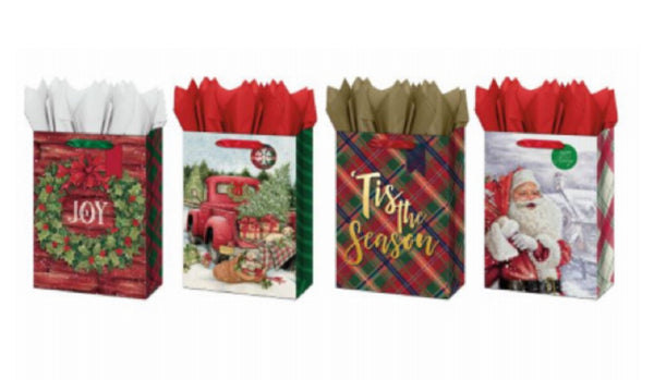 IG Design IG133575 Christmas Traditional Theme Papercraft Gift Bags
