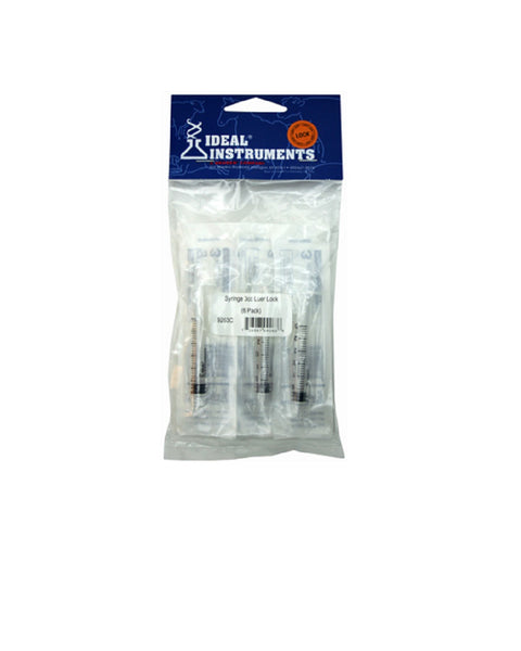 Ideal 9264 Luer Lock Disposable Syringe, 6 cc, 6/Pack