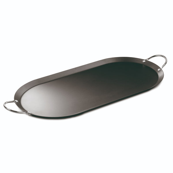 Imusa IMU-52015 Oval Comal with Metal Handles, 17 Inch, Black