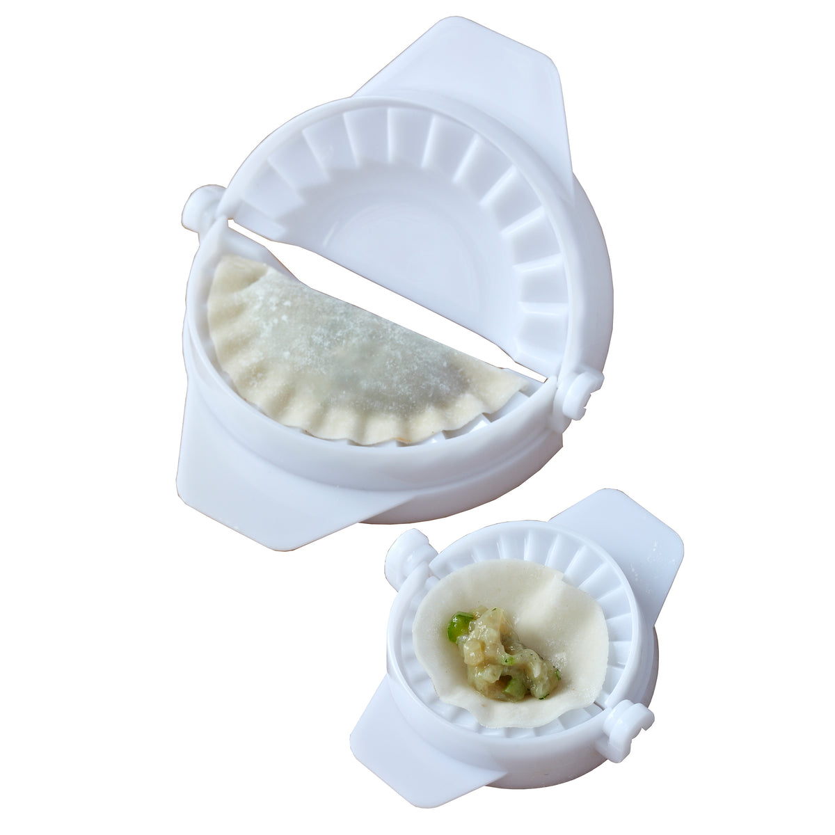 Imusa IMU-71096W Dumpling and Empanada Press Mold, White, Set of 2