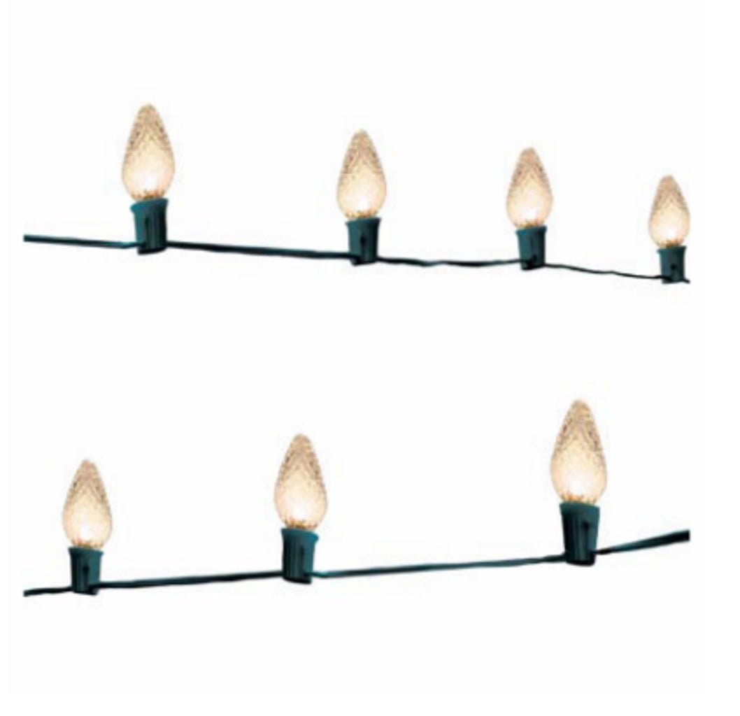 Inliten V58302-88 Christmas C-Bulb LED String Light, Cool White