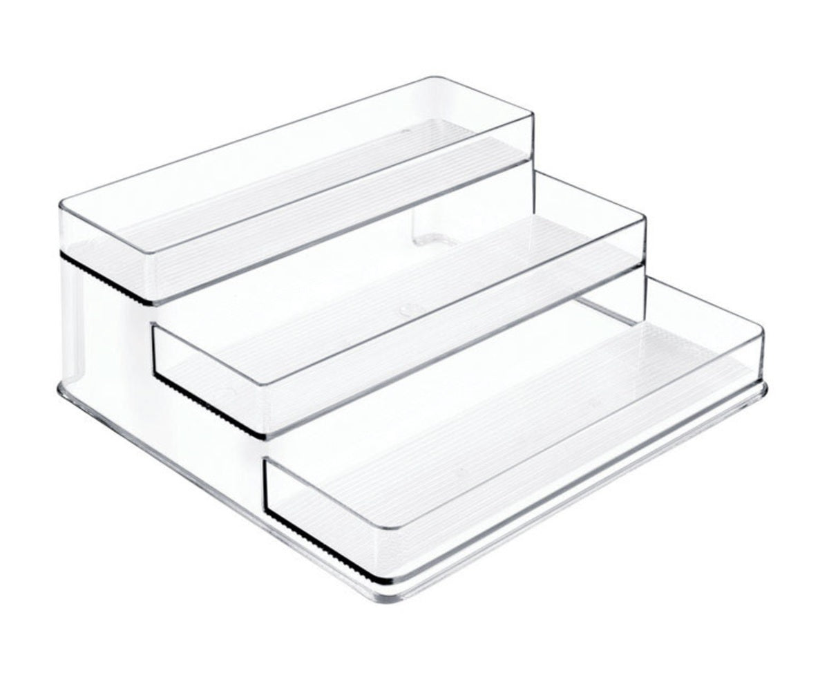 InterDesign 62130 Linus 3 Tier Stadium Spice Rack, Clear