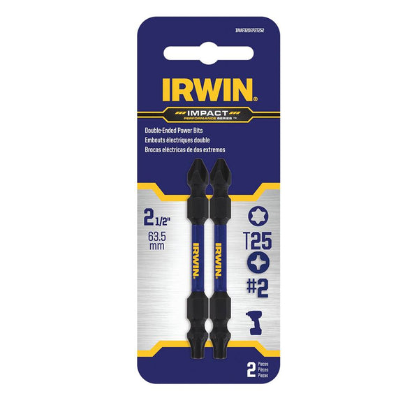 Irwin IWAF32DEP2T252 Double Ended Screwdriver Bits, #T25 X 2-1/2 inches