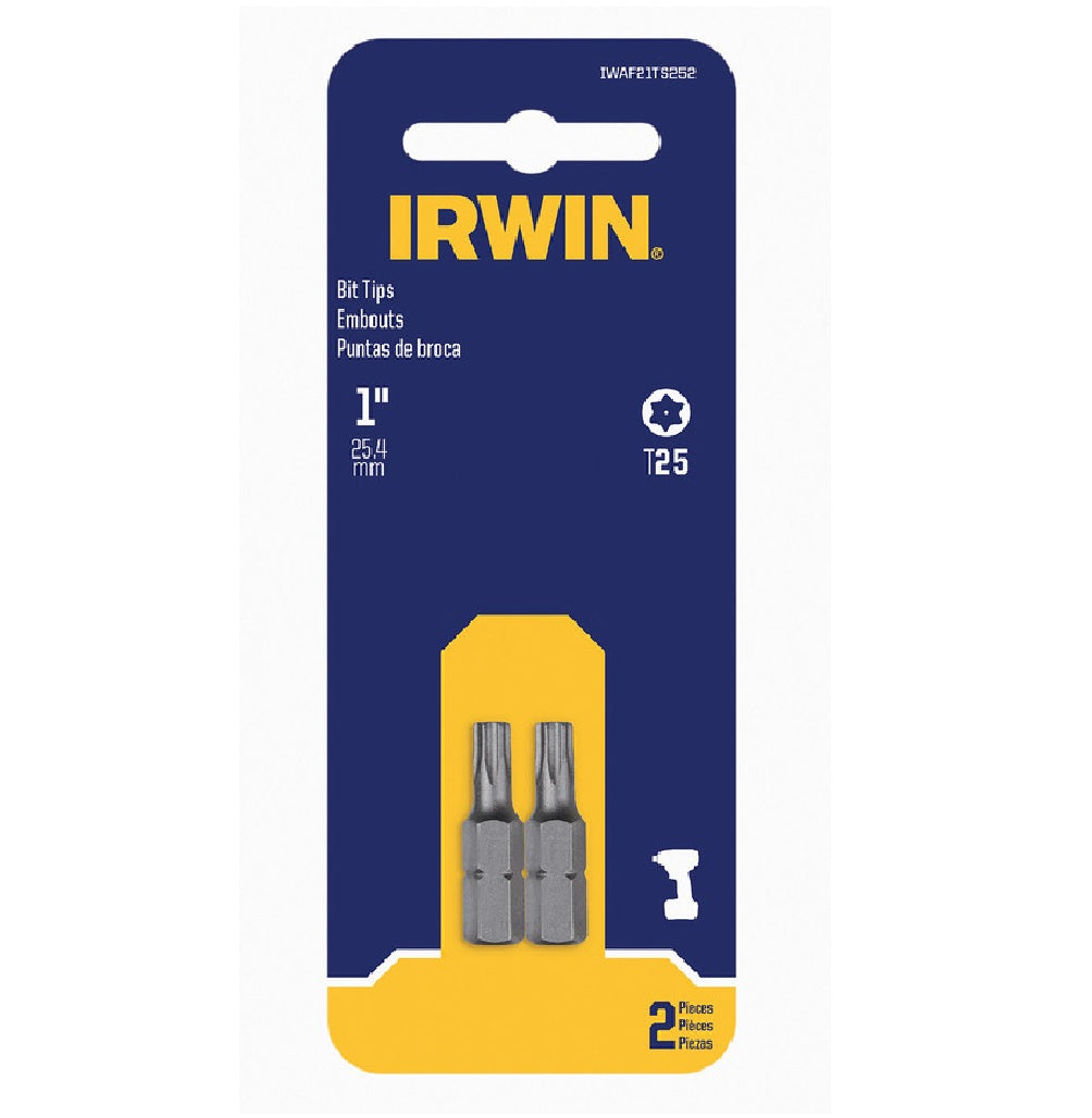 Irwin IWAF21TS252 Tamper-Resistant Insert Bit, Chrome Vanadium Steel