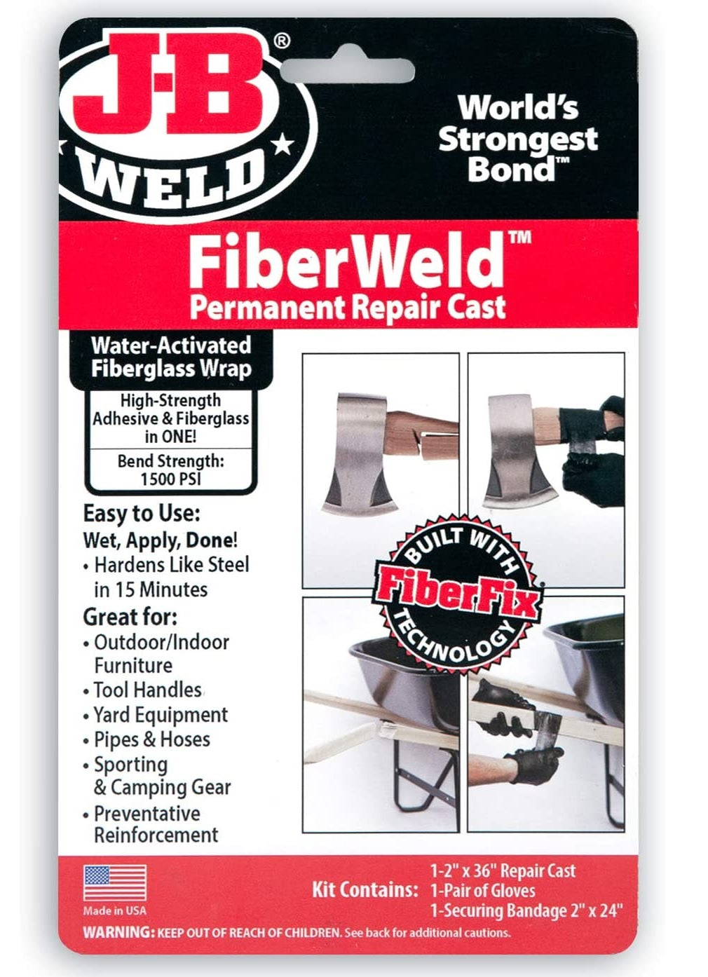 J-B Weld 38236 FiberWeld Permanent Repair Cast Wrap, 2 Inch