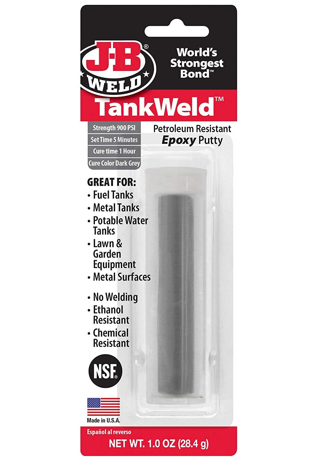 J-B Weld 8217 TankWeld Fuel & Metal Tank Weld Repair Kit, 1 Oz