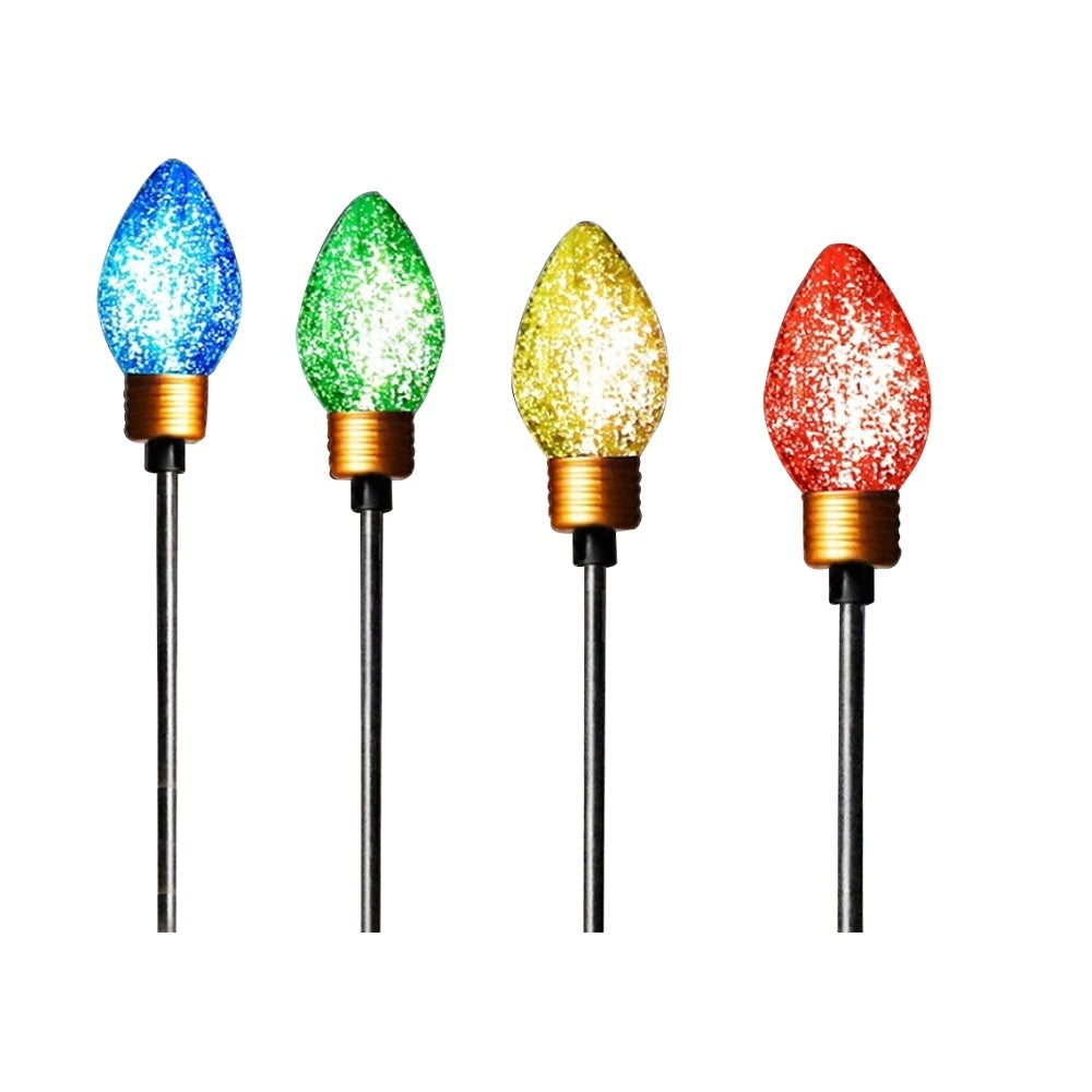 J Hofert 4690 LED Bulb Christmas Stake Lights, Multi-Color