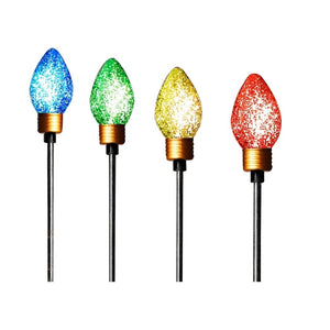 J Hofert 4690 LED Bulb Christmas Stake Lights, Multi-Color