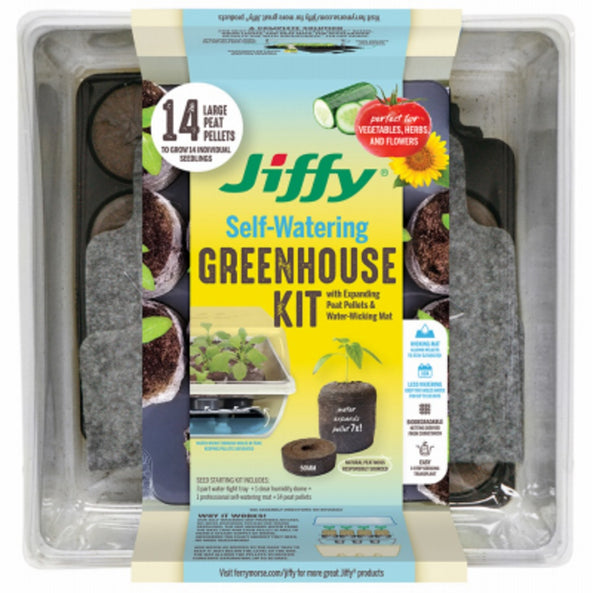 Jiffy T14HG Self Watering Greenhouse with 50 mm Pellet, 14 Count