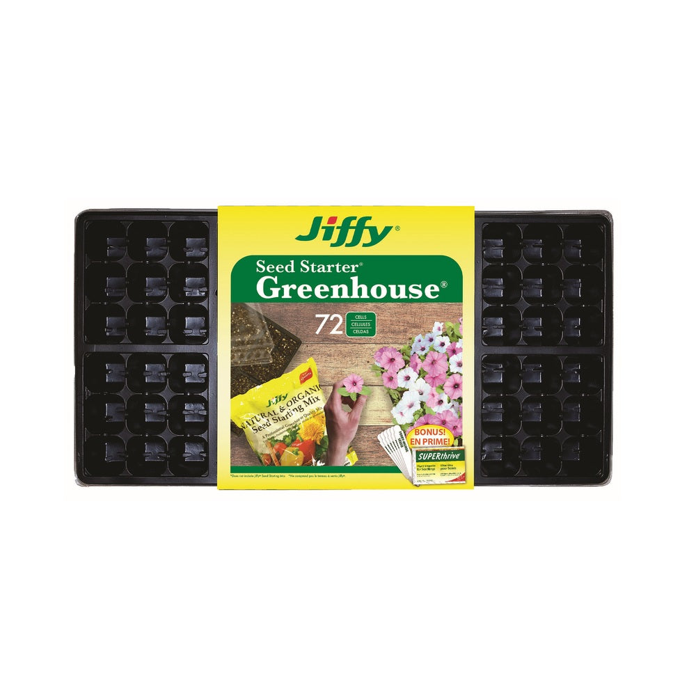 Jiffy T72HST Greenhouse Seed Starter Tray, Black