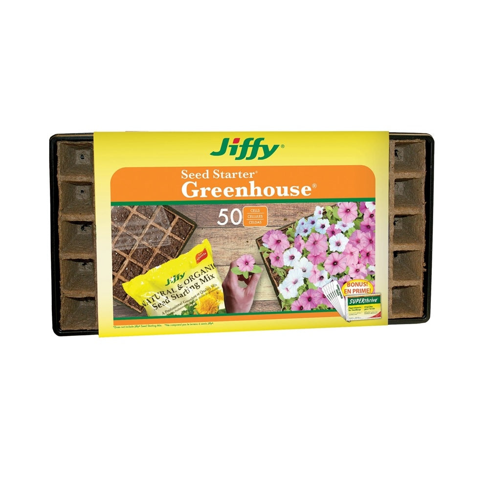 Jiffy TS50HST-16 Peat Strips Greenhouse Seed Starter, 50 Cells